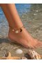 Tarnish-Resistant Steel Anklet Summer White Enamel Sea Shell and Fish Charm Women's Anklet - 2