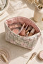 Makeup Bag Quilted Organizer - Travel Cosmetic Organizer Zippered Multi-Purpose Women's Bag 23X14X6 cm - 3