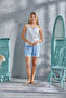 Women's 100% Cotton Strap Shorts Set - 2