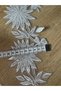 White Beaded Floral Motif Appliqué Lace Ribbon (1 Meter) - 4