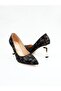 Women's Genuine Leather Heeled Shoes Anthracite - 3