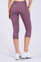 Snc Women's Lilac Pocket High Waist Gathering Tights, Capri Yoga Leggings 19" - 6
