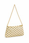 Women's Yellow Satin Fabric Polka Dot Patterned Baguette Bag