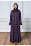 Plum Elegance Embroidered 2-Piece Abaya Set | Nida Fabric-2P864