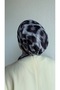 Gray Leopard Twill Fabric Scarf Bonnet - Non-Slip, Anti-Sweat (Non-Slip) - 3