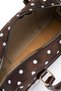 Faux Leather Women's Crossbody Bag with Key Lock Charm Hamburg Brown Polka Dot - 7