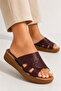 Mtx 1157 Soft Sole Leaf Patterned Women's Daily Summer Slippers