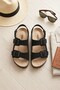 Black Double Buckle Comfortable Daily Men's Sandals