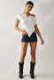 Natural Viscose Flexible Blouse with Six Triangle Shoulder Details - 2