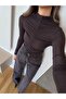Drawstring Cashmere Blouse - Brown - 2