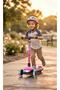 Kids' Scooter with Light and Music, 3-Mode Steerable T-Bar System, 4 Different Height Adjustments
