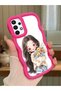 Samsung Galaxy A73 Compatible Case Camera Protector Red Silicone Couple Phone Case Girl Pattern