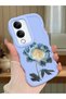 Vivo Y19S Gt 5g Compatible Case Camera Protector Blue Silicone Couple Phone Case Floral Pattern