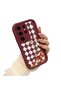 Samsung Galaxy S23 Ultra Compatible Case Camera Protector Burgundy Silicone Couple Phone Case Floral Pattern - 3