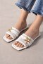 Tropea White Knitwear Women's Slippers with Gold Starfish Accessories - 2