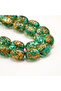 Epoxy Gold Flake Rosary 33 Beads 9x12mm Emerald Green Prayer Beads Tasbih 36g Gold-Tone Chain Tassel - 5