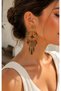 Bohemian Leaf Figured Bead Detailed Dangle Earrings Ethnic Design Women's Earrings - 7