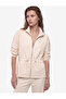 Modal Fabric Long Sleeve Waist-Tied Jacket with Pockets and Zipper, Stand-Up Collar - 3