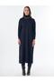 Turtleneck Knitwear Dress Dark Navy Blue - 3