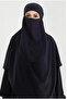 3 Piece Souffle Veiled Robe Dress Set - Kdm5003 Navy Blue - 4