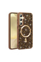 Galaxy S26 Plus Case Silvery Diamond Stone Magsafe Camera Raised Silicone Omsy - 6