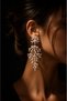 Mercan Form Design Earrings Burgundy & Off-White Color Options |   Special Design Women's Earrings - 3