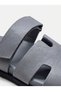 Women's Fx2010-Clt Genuine Leather Gray Velcro Adjustable Orthopedic Slippers - 6
