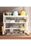 Dish Rack Organizer Stainless Steel with Doors Over cabinet organizer Sink Dish Drying Rack Storage Rack Kitchen Dish Drainer Nonslip Kitchen Multipurpose Rack Dust-Proof - 3
