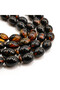Muski Rosary 45 Beads 9x12.5mm Dark Brown Pattern Prayer Beads Tasbih 33g Blue Braided Tassel - 4