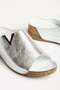 Genuine Leather Orthopedic Women's Wedge Heel Slippers with Silver V Buckle - 2