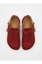 Women's Mc320-Sue Genuine Leather Claret Red Orthopedic Sabo Sandals - 4
