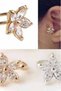 Ear cuff earring, small flower with five crystals - 6