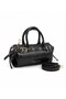 Justpolo Women's Medium-Sized Cylinder Model Hand and Shoulder Bag with Gold Accessories
