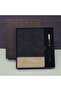 Teachers' Day Special Black Leather Notebook and Metal Rollerball Pen Gift Set