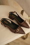 Mooien - 5cm Two Buckle Short Heeled Shoes Skin Brown - 2
