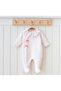 Baby Ruffle Collar Floral Booties Quilted Side Snap Jumpsuit - 2