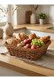 Wicker Look Rattan Bread Basket Plastic Mesh Serving and Presentation Basket (4 Models 2 Color Options) - 4