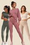 3-Pack Advantageous Package Women's High Waist Ribbed Diver Camisole Fabric Flexible Comfortable Daily and Sports Yoga Pilates No-Show Ankle Length Leggings Set