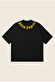 Palm Angels Neck Yellow Logo Printed Oversize Boxy Cut Unisex 100% Cotton Tshirt |   Streetwear