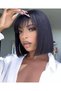 Brazilian Straight Human Hair None Lace Front Glueless Machinemade Short Bob Wigs for Women