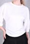 Women's Relaxed Fit Side Gathered Bat Sleeve Blouse - 2