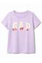 Gap Baby Girl Short Sleeve Strawberry Detailed T-Shirt 12 Months 12 Years Purple