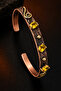 Women's Copper Bracelet Natural Citrine Stone Copper Adjustable Bracelet - 4