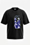 Canli Design Printed Oversize Black T-Shirt