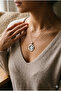 Cast Flower Figured Necklace with Steel Chain - 3