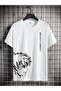 Unisex Oversize Wolf Turkish Flag Printed Crew Neck Short Sleeve Black T-Shirt
