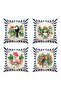 Botanical Birds Patterned 4-Piece Throw Pillow Cover Set - 3