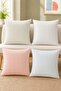 Simple Lines Patterned 4-Piece Throw Pillow Cover Set