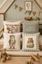 Airplane and Teddy Bear Patterned 4-Piece Children's and Baby Pillowcase Set