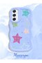 Samsung Galaxy A34 5g Compatible Case Camera Protector Blue Silicone Couple Phone Case Star Pattern - 2